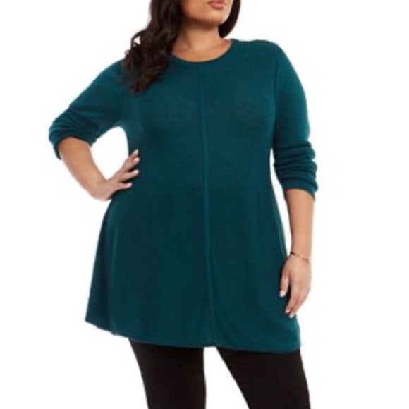 STYLE & CO PLUS SIZE GREEN SEAM FRONT SWEATER - Picture 1 of 1